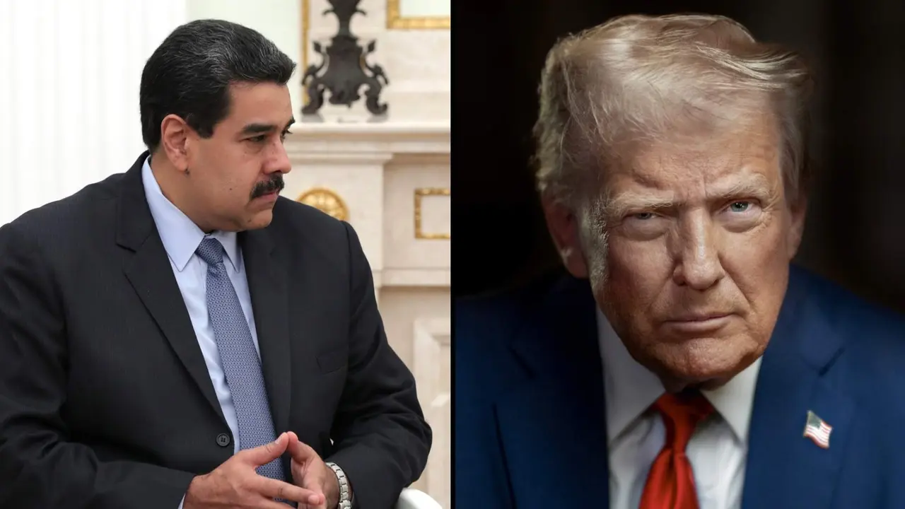 Muntatge on es veu Nicol&aacute;s Maduro i Donald Trump
